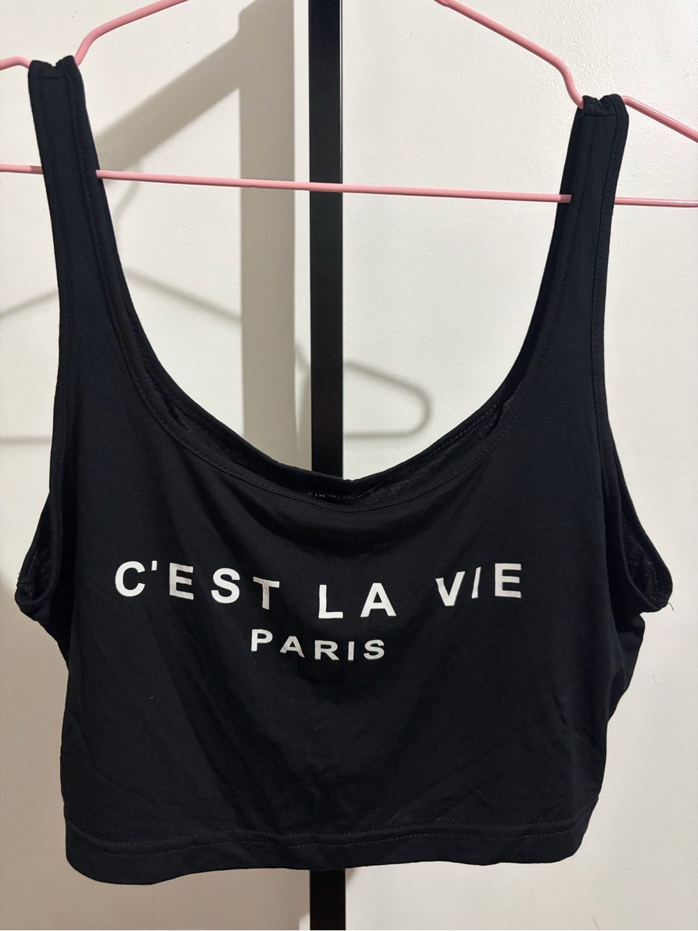 🖤🔥 C'EST LA VIE Paris Black Cropped Tank